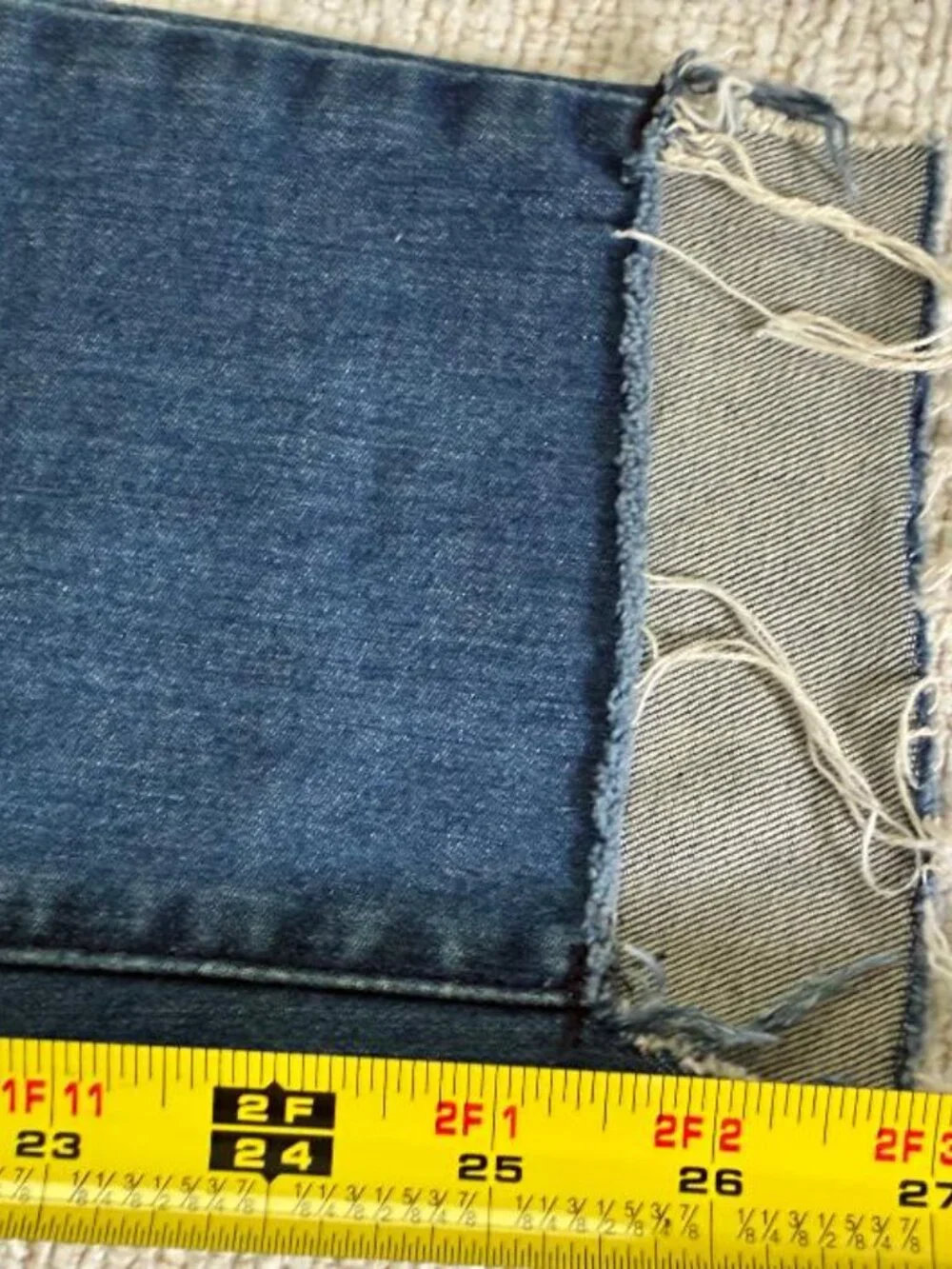 Share Michael Kors Izzy Skinny Jeans Medium Wash Crop Raw High/Low Hem Size 8